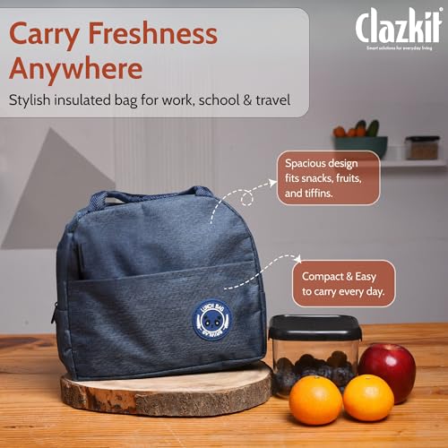Clazkit Insulated Storage Cotton Lunch Bag, Suitable for Travel, Office, School, Color May Vary - Image 2