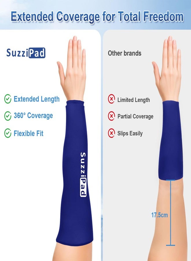 Suzzipad Extended-Length Elbow Ice Pack for Pitchers, Flexible Arm ice Pack Sleeve, 360° Reusable Gel Wrap for Upper Arm, Wrist, Shin Splint, Tendonitis and Golfers Relief, Blue, Medium - Image 4