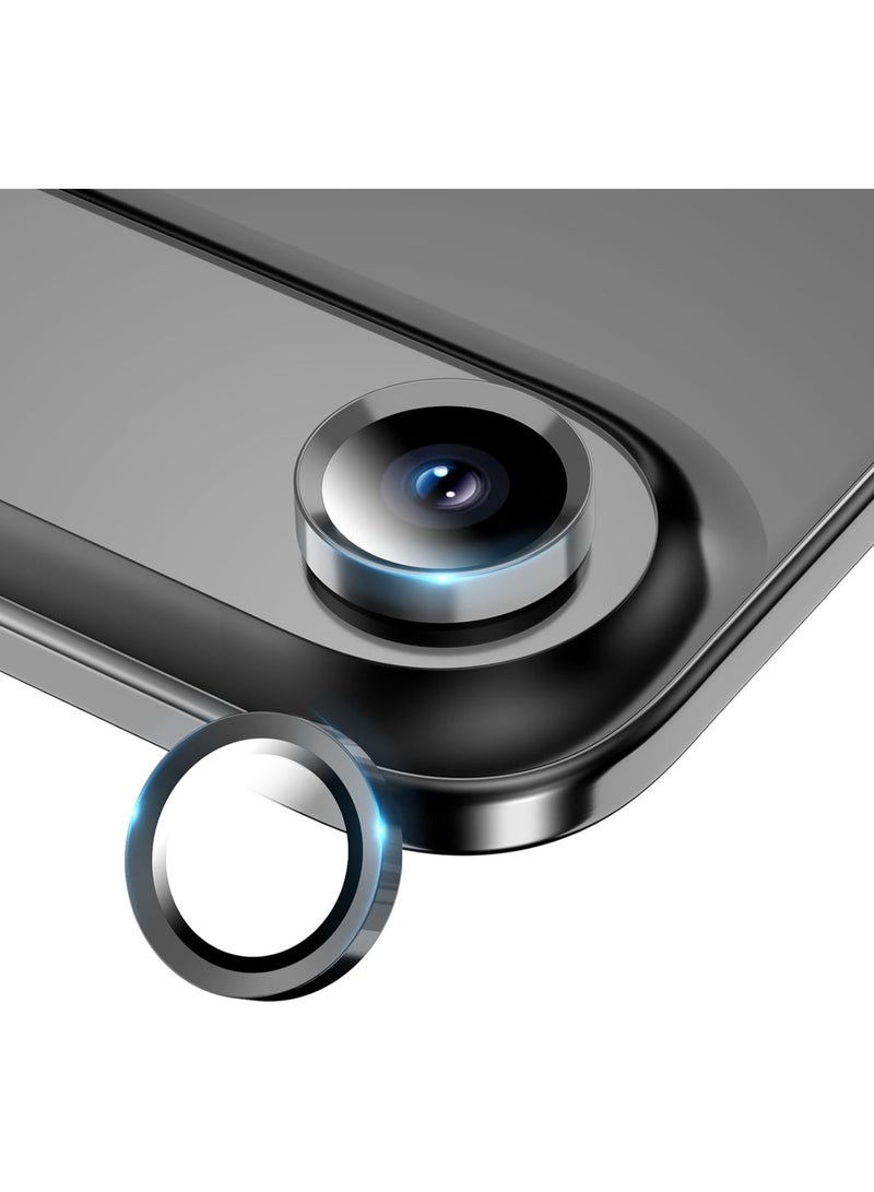 حامي عدسة الكاميرا لجهاز آيفون إير [حماية من السقوط] [تغطية كاملة] [معدن ثلاثي الأبعاد] [متوافق مع الجراب] غطاء زجاجي مقسى للكاميرا — أسود - Image 1