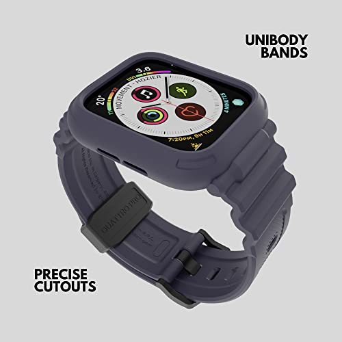 elkson Designed for Apple Watch Series 9/8/7/6/SE/5/4 [45/44mm], Quattro Pro Series Rugged Military Grade Protective Bumper Case with Strap Bands for iWatch, Blue - Image 4