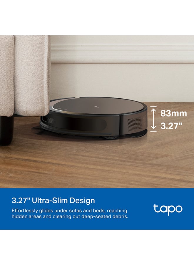 تي بي لينك روبوت مكنسة وممسحة Tapo RV20 Max بقوة شفط 5300Pa مع نظام ملاحة MagSlim™ LiDAR، تصميم فائق النحافة 83mm، تنظيف قابل للتخصيص، شحن تلقائي، وتحكم صوتي لتنظيف المنزل بكفاءة وشمولية. - Image 3