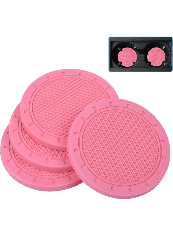 wisdompro Car Coasters, 4 Pack PVC Car Cup Holder Insert Coaster - Anti Slip Universal Vehicle Interior Accessories Cup Mats for Women - Image 1