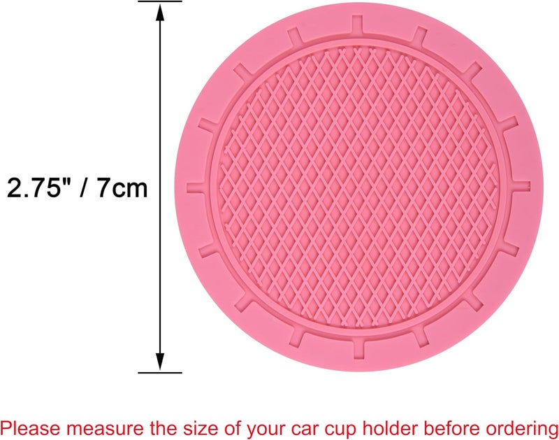 wisdompro Car Coasters, 4 Pack PVC Car Cup Holder Insert Coaster - Anti Slip Universal Vehicle Interior Accessories Cup Mats for Women - Image 2