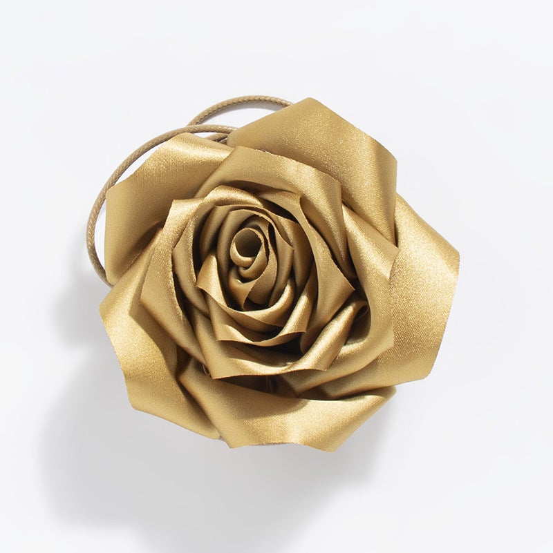 Womens Fashion Floral Bowknot Rose Necklace Belt WN-Gold Rose Waistline