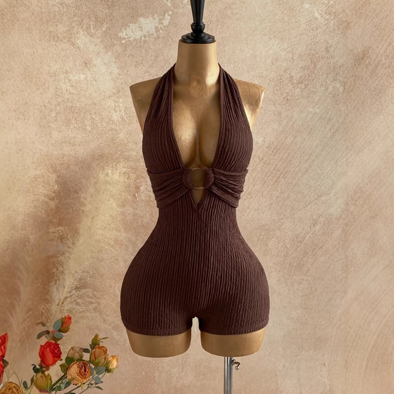 Women's Knit Halter Jumpsuit - Image 1