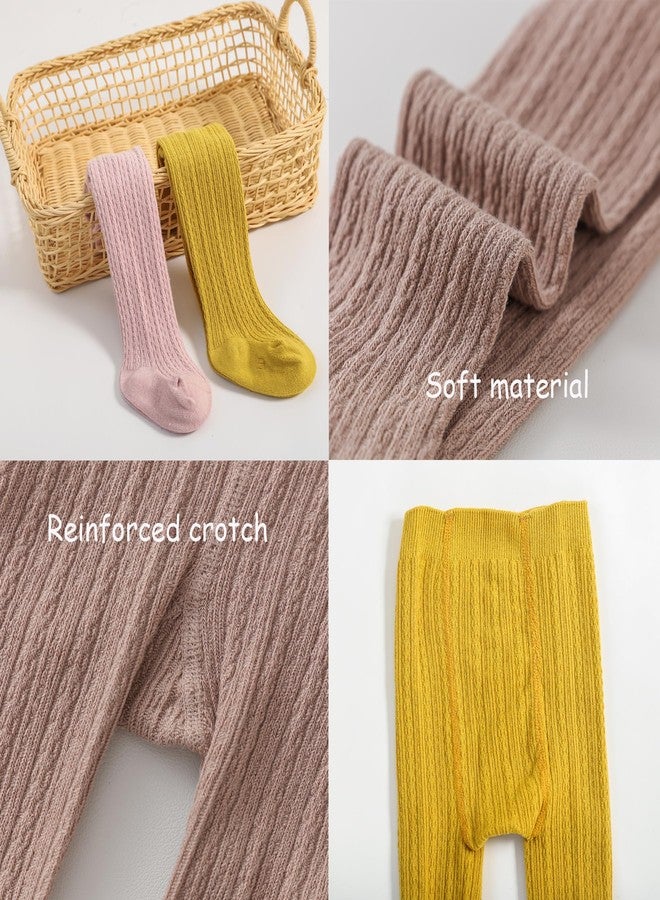 Marchare Baby Girls Tights Cable Knit Tights 2-4 Thick Solid Footed Leggings Winter Warm Stockings - Image 4