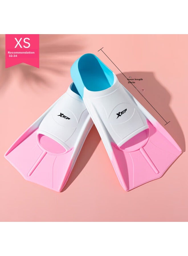 Xtep Swimming Fins, Professional Training, For Adults And Children, Comfortable And Durable, Swimming Fins, Diving, Freestyle, Breaststroke, Quick Learning Equipment, F210002, Pink-white Three-color, Xs - Image 3