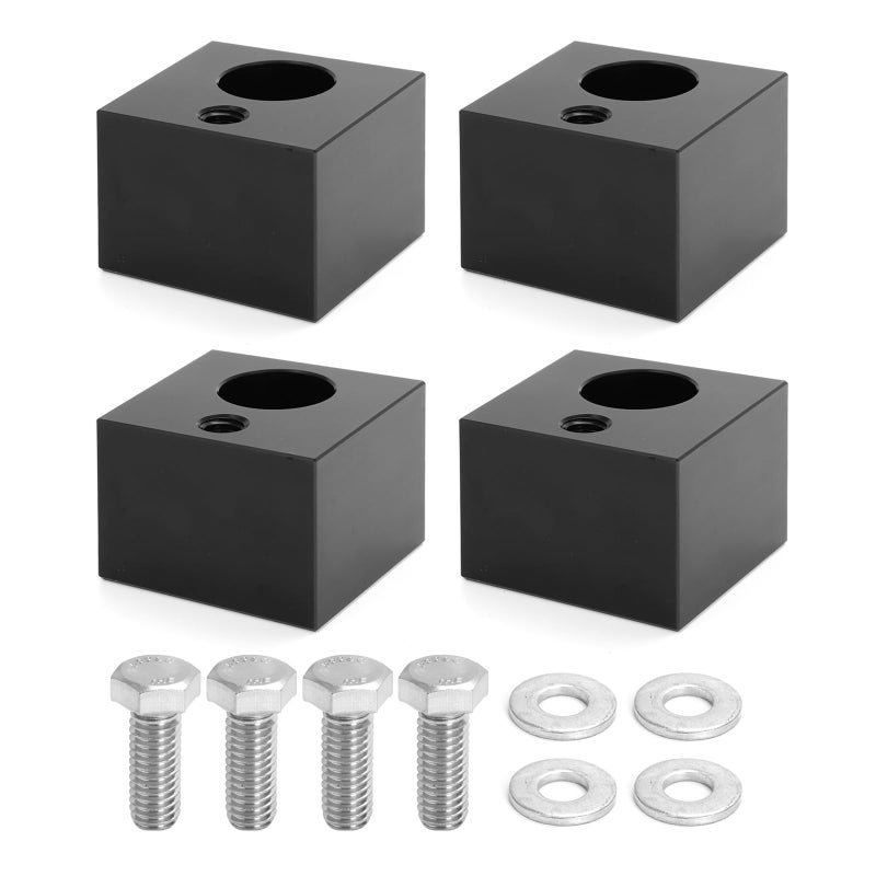 Alpha Rider 1.5" Seat Lift Spacer Kit for 1999-2013 Chevy Silverado GMC Sierra 1500 2500 3500 Billet Aluminum Black 4pcs - Image 1