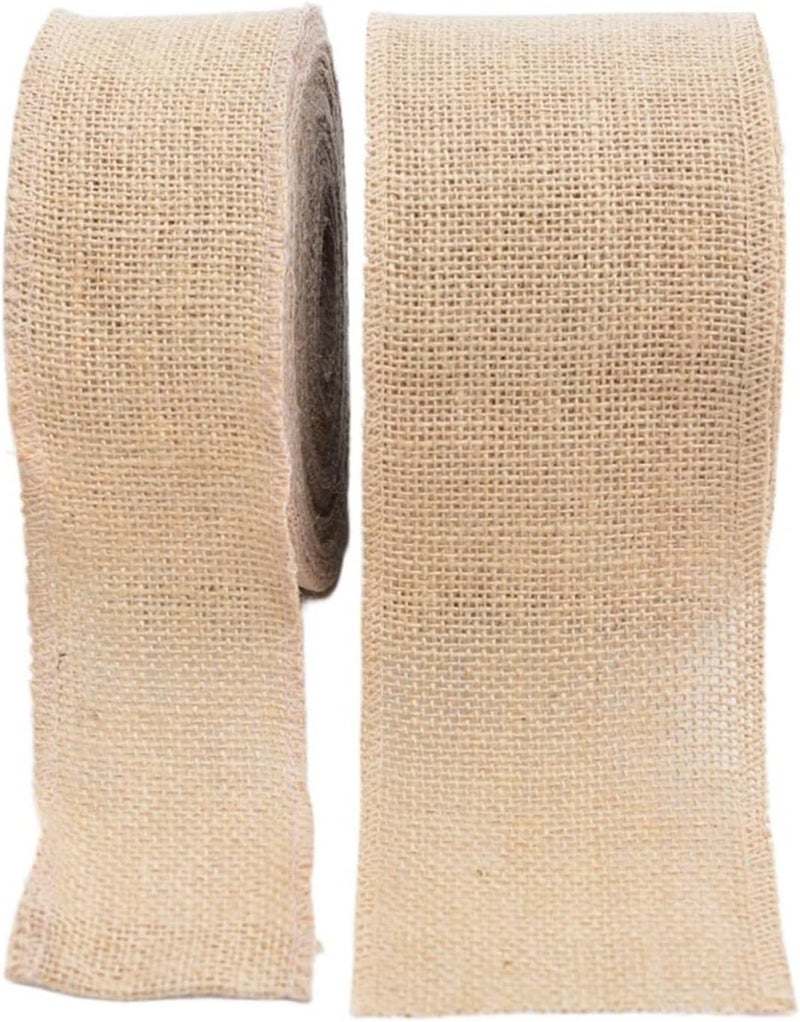Hessian Fabric， 1-10 Meters/Roll Natural Jute DIY Crafts Package Burlap Lace Hessian Hemp Ribbon Vintage Rustic Wedding Party Decor(120mm Width*2 Meter) - Image 4