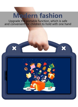 Kids Case for Xiaomi Redmi Pad SE 4G 8.7 inch 2024, EVA Silicone Shockproof Handle Kids Friendly Cover with Foldable Stand and Detachable Cartoon Doll for Redmi Pad SE 8,7 inch 2024 - Navy Blue - view 3