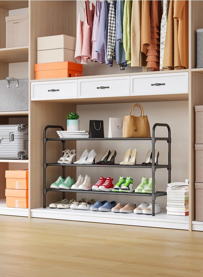 Kitsure Extra-Long Shoe Rack for Closet, Shoe Organizer for Front Door Entrance, Stackable Shoe Shelf, Detachable Closet Organizers and Storage, 39.0" Wide - 3 Tier, Black - Image 3