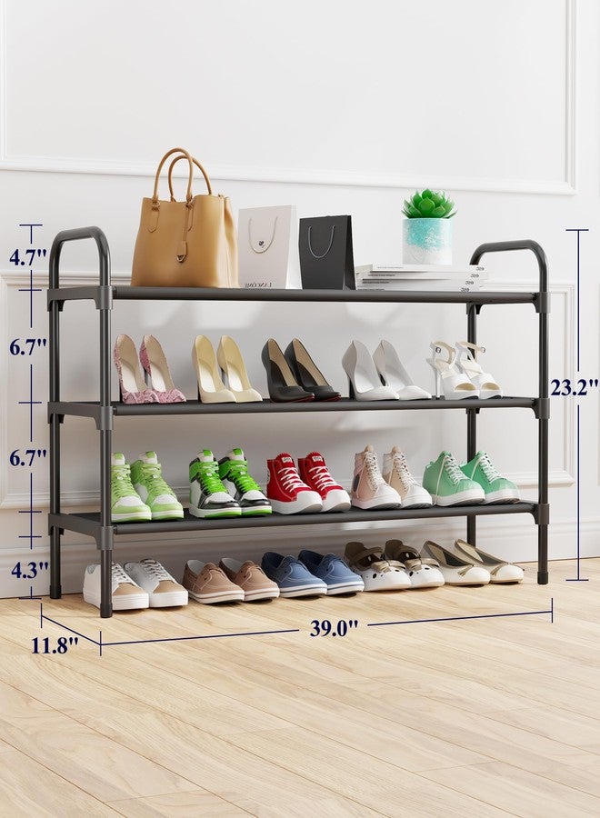 Kitsure Extra-Long Shoe Rack for Closet, Shoe Organizer for Front Door Entrance, Stackable Shoe Shelf, Detachable Closet Organizers and Storage, 39.0" Wide - 3 Tier, Black - Image 5