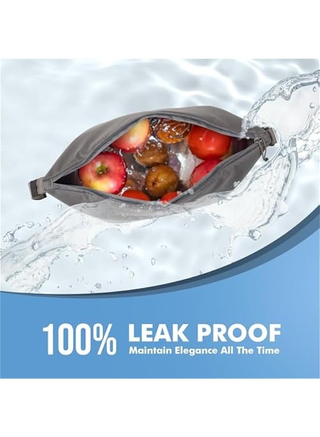 بيوينتي شنطة غداء للبالغين من النساء والرجال نالاكال قابلة لاعادة الاستخدام بسعة كبيرة حاويات طعام مبردة صغيرة مانعة للتسرب صندوق للعمل والسفر والاماكن الخارجية والنزهات المدرسية مقاس واحد رمادي البوليستر - Image 5