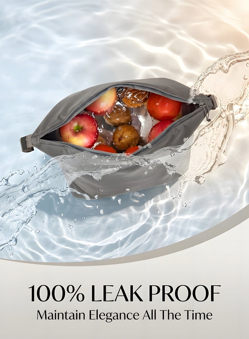 بيوينتي شنطة غداء للبالغين من النساء والرجال نالاكال قابلة لاعادة الاستخدام بسعة كبيرة حاويات طعام مبردة صغيرة مانعة للتسرب صندوق للعمل والسفر والاماكن الخارجية والنزهات المدرسية مقاس واحد رمادي البوليستر - Image 5