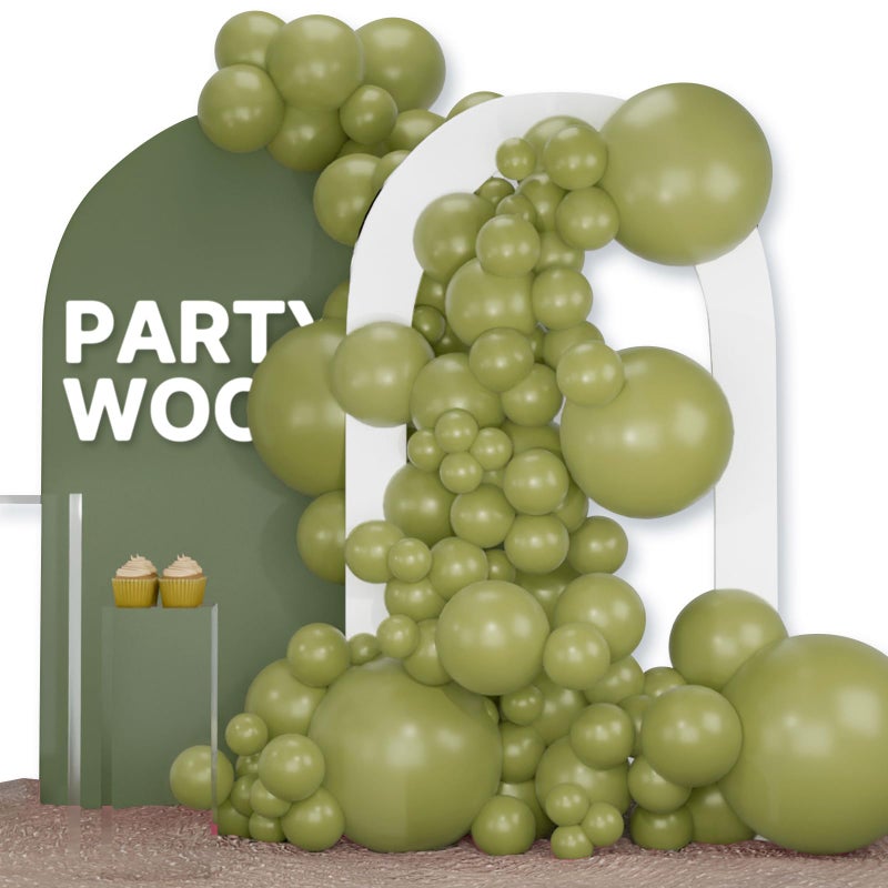 PartyWoo Sage Green Balloons 120pcs Different Sizes of 18 12 10 5 Inch Olive Boho Green Latex Balloon Arch Kit for Wedding Birthday Dinosaur Jungle Golf Football Theme Party Decorations GreenF11 - Image 3