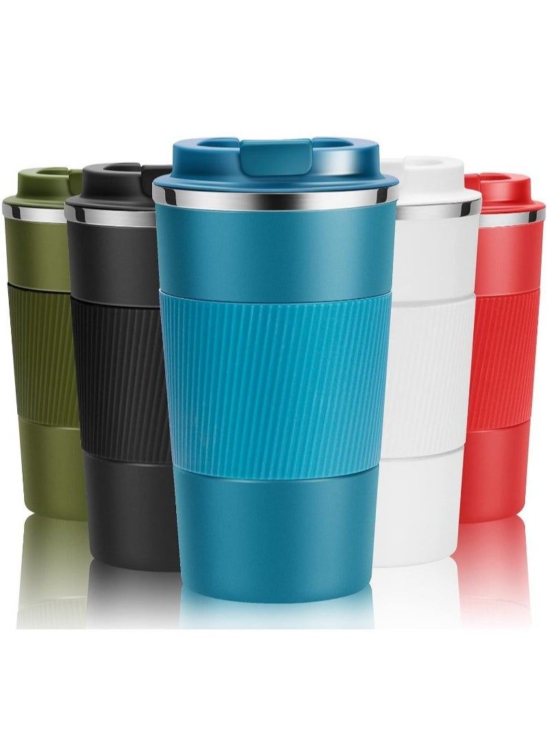 Generic - Original 510 ml Thermos Mug, Thermal Bottle, Vacuum Insulated Tea Coffee Thermos 304 Stainless Steel Travel Mug for Hot and Cold Drinks, Perfect for Kids and Babies. Leakproof Design, Great Gift for Outdoor, Office, Home, Sports Coffee Mug Nescafe Cappuccino Tea - Car Seat Mug - Coffee Mug - Double Wall Stainless Steel Insulated with Flip Lid to Keep Drinks Hot and Cold - Stainless Steel Vacuum Insulated Double Wall Thermal Cup for Tea Coffee Travel with Flip Lid for Hot and Cold Drinks for 6 Hours - Thermal Flask with Silicone Heat Insulation to Protect Hands from Burns - Image 1