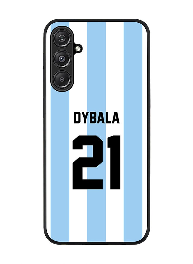 Stylizedd Rugged Black Edge case for Samsung Galaxy M34 5G, Custom Slim fit Thin Phone Case Cover - Football Team - Argentina, Player Name - Dybala - Image 1