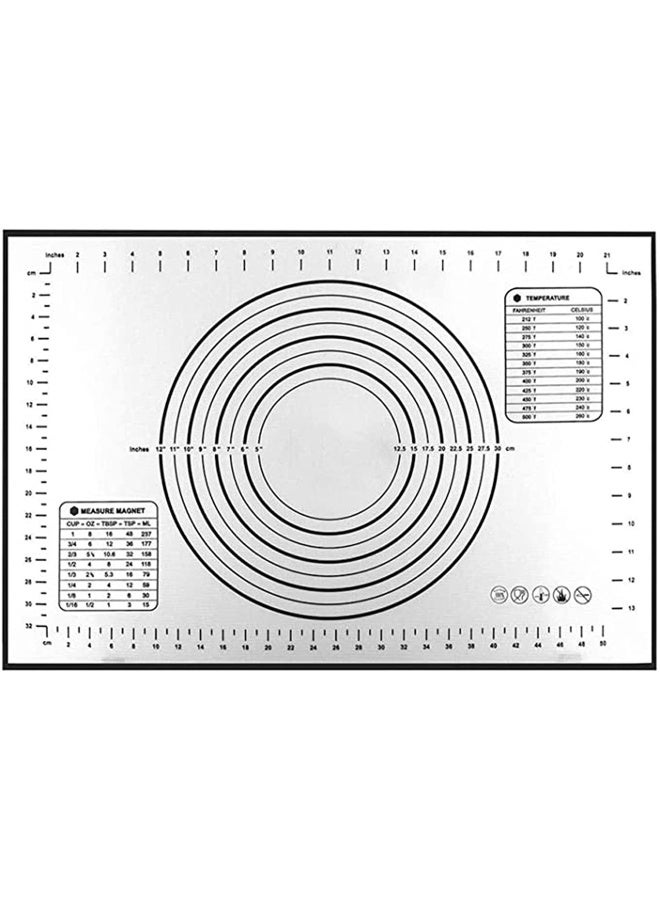 Silicone Pastry Mat Non Slip with Measurement Fondant Mat, Counter Mat, Dough Rolling Mat, Oven Liner, Pie Crust Mat-black Strongly Adhesive Premium Silicone and Glass Fiber 16''(W) 24''(L)  - Image 1