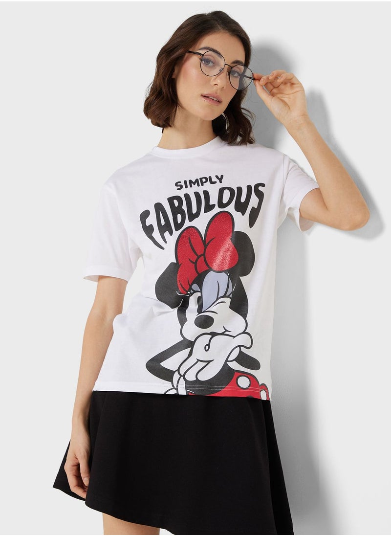 Minnie Glitter Bow Print T-Shirt - pzsku/Z7A595B1C561954079610Z/45/_/1722486458/c8cf4986-8205-4eed-b7cb-e0d26a45e574