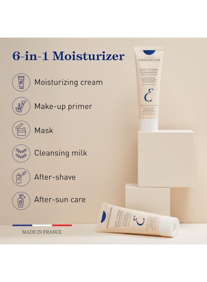 إمبريوليس (Embryolisse) كريم "ليه-كريم كونسانتريه" (Lait-Crème Concentré) - مرطب يومي متعدد الاستخدامات، وبرايمر للمكياج، ومزيل للمكياج؛ كريم فرنسي للوجه غني بزبدة الشيا والصبار، مناسب لجميع أنواع البشرة، 75 مل (عبوة من قطعتين) - Image 4