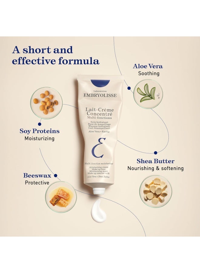 إمبريوليس (Embryolisse) كريم "ليه-كريم كونسانتريه" (Lait-Crème Concentré) - مرطب يومي متعدد الاستخدامات، وبرايمر للمكياج، ومزيل للمكياج؛ كريم فرنسي للوجه غني بزبدة الشيا والصبار، مناسب لجميع أنواع البشرة، 75 مل (عبوة من قطعتين) - Image 2