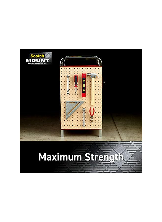 Scotch  Scotch Mount Extreme Strong Tape 1 in x 60 in roll (25.4mm x 1.52m), 1 roll/pack | Holds 13.6kg whole role | Black color | Maximum strength| indoor and Outdoor | No Tools | Double Sided Adhesive Tape  - Image 4