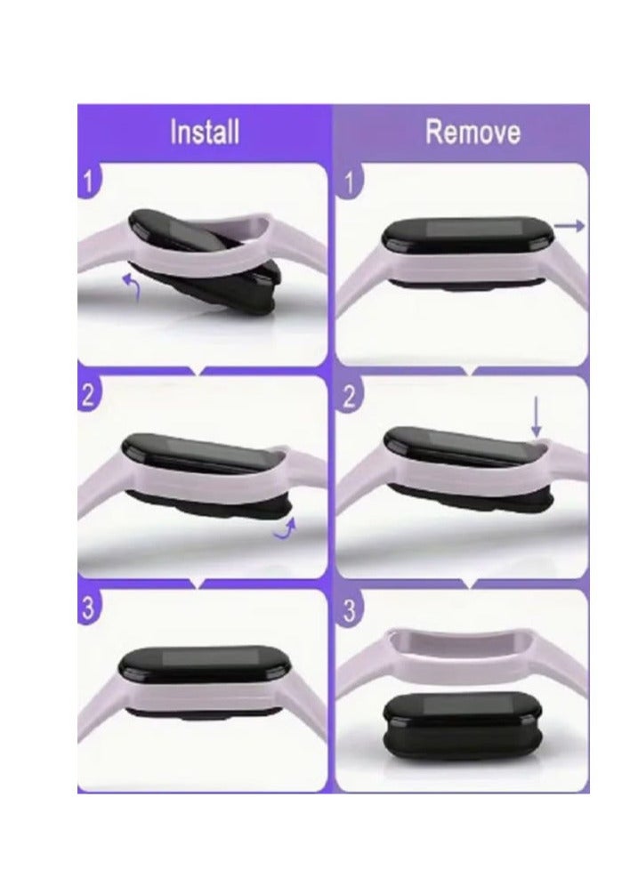 Digital Touch Watch for Boys, Girls, and Teens with Rubber Strap, Fun and Attractive Design (Donut) in Rose Gold Color. - Image 2