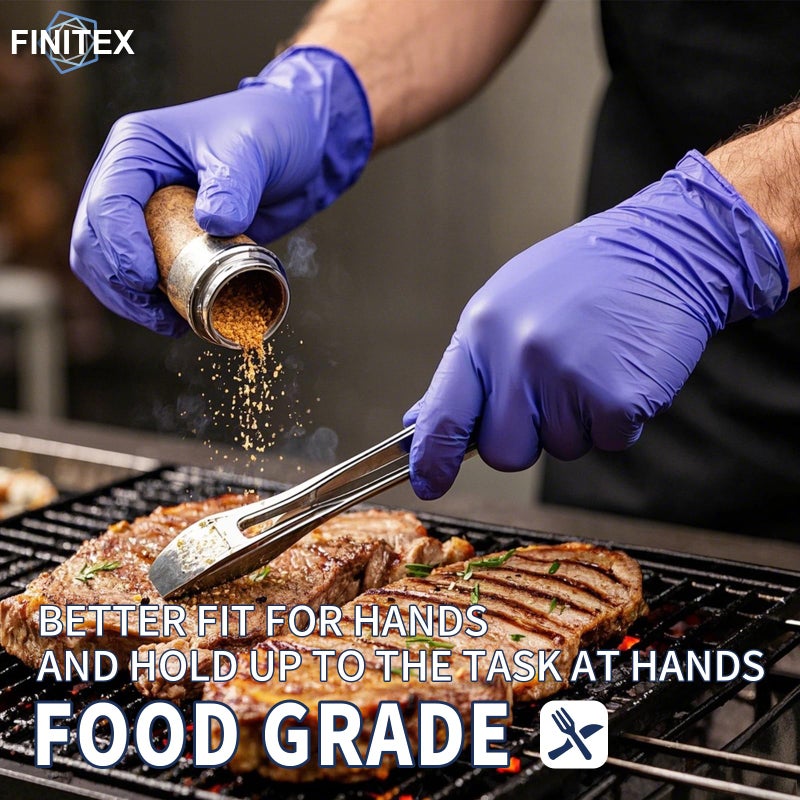 FINITEX Disposable Nitrile Exam Gloves 1000 PCS - 3.2mil Ice Blue Powder-free Latex-Free Examination Home Cleaning Food Gloves (M) - Image 2