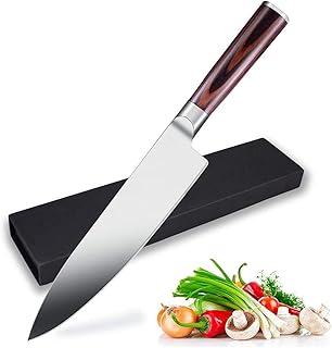 Qisebin Pro Kitchen ChefÃ¢â‚¬â„¢s Knife 8-Inch German High Carbon Stainless Steel, Ergonomic Handle, Ultra Sharp for - Image 1