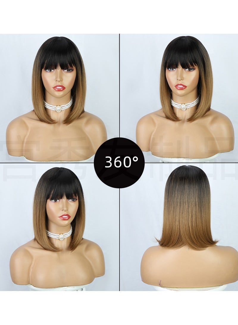 Estelle European and American Long Curly Hair Bangs Female Fiber Wave Full Head Cover Wig Color R427 - Image 3