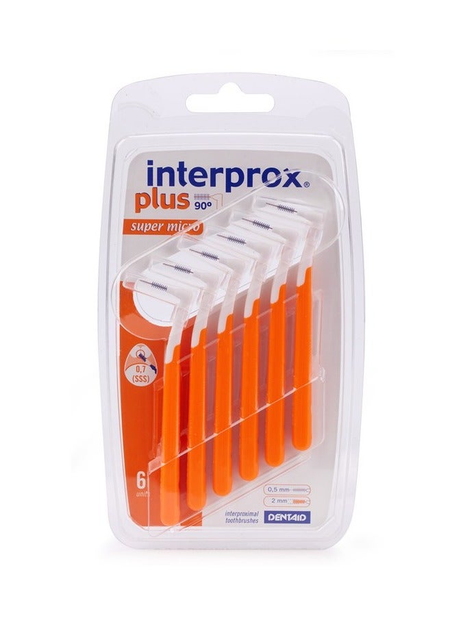 إنتربروكس فرشاة Interprox Interproximal لإزالة الأغشية الحيوية الفموية من الفراغات بين الأسنان بشكل كامل، Super Micro 0.7 مم، 6 وحدات - Image 1