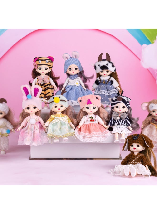 هدية عيد الأطفال Bjd6 نقاط ملابس الدمى هز الصوت انفجارات فتاة DIY مكياج لعبة الأطفال دمية مصنوعة يدويًا الدب السائل اللون: G6-196-1-الارتفاع: الدمية بأكملها】 - Image 2
