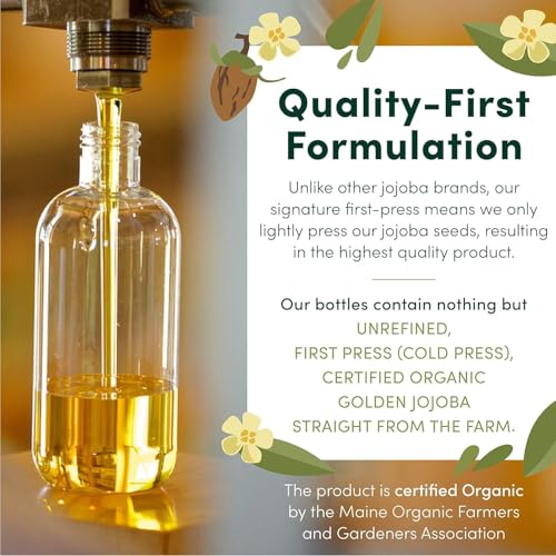 HobaCare Organic Jojoba Baby Oil with Pump – 100% Pure Natural Unrefined Unscented Cold Pressed Jojoba Oil for Baby Hair, Infant Skin, Body Care (4.22 oz) - Image 4