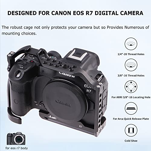 FOEASY Foto4easy Aluminum Alloy R7 Cage for Canon EOS R7 Mirrorless Digital Camera Body,Cage Rig with Quick Release Plate for Arca - Image 2