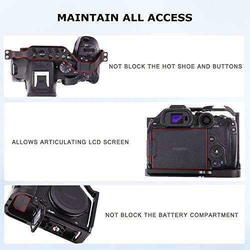 FOEASY Foto4easy Aluminum Alloy R7 Cage for Canon EOS R7 Mirrorless Digital Camera Body,Cage Rig with Quick Release Plate for Arca - Image 3