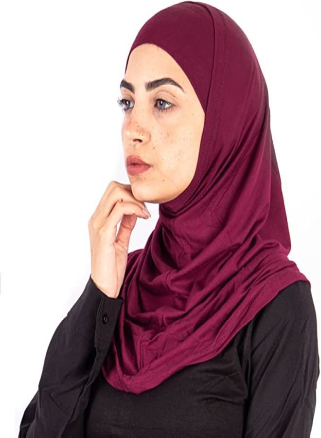 Fatah Syrian Veil Two-Pieces Cotton - Burgundy