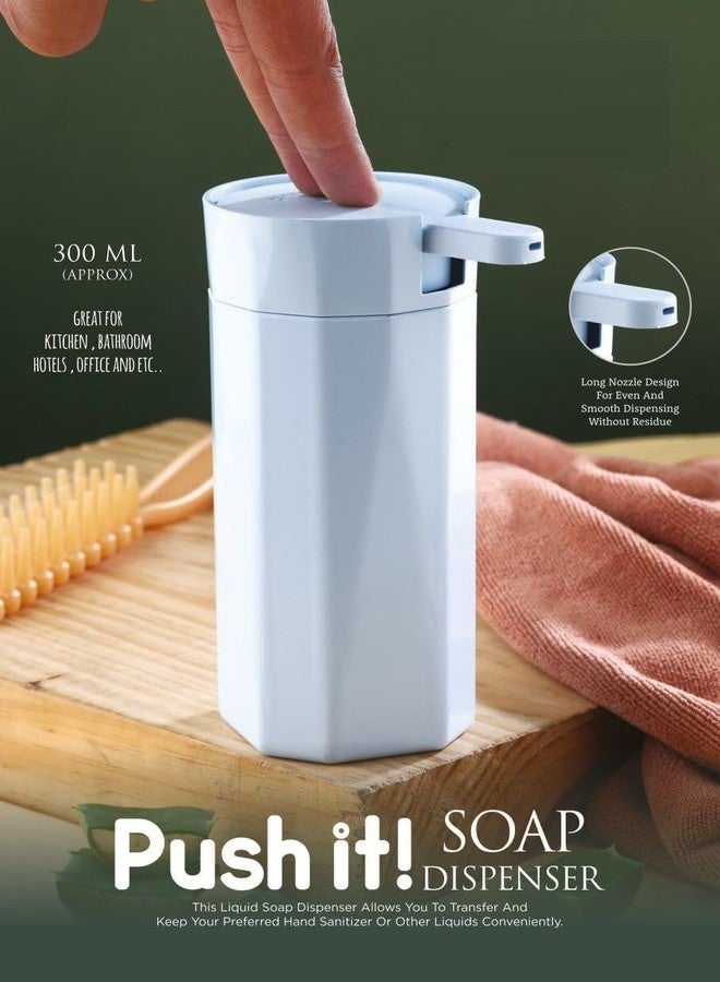 ACHARAJ Push It Soap Dispenser – 300ML Capacity | Compact & Stylish Liquid Dispenser for Bathroom & Kitchen | Multicolor Plastic Pump Bottle (Multicolor) (1 pcs) - Image 2