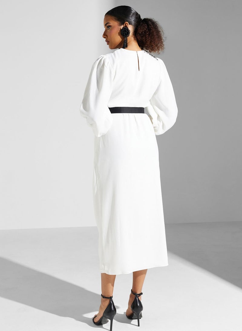Montania Embellished White Dress - Image 2
