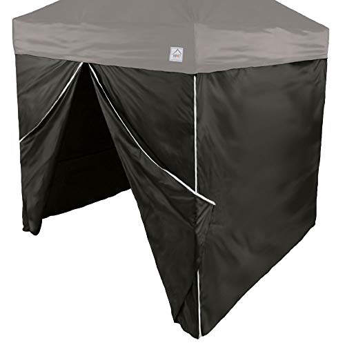 Impact Canopy مجموعة جدران خيمة كانوبي 10 أقدام من إمباكت، جدار جانبي صلب واحد وجدار جانبي بسحاب في المنتصف فقط، أسود - Image 1