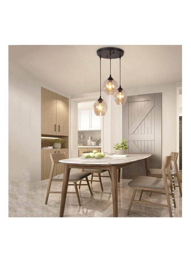A F N Lighting - A F N LIGHTINGS 3-Light Modern Glass Chandelier, Contemporary Decorative Pendant Lamp for Home, Hotel, and Kitchen Island, Industrial Metal Hanging Light, Retro Loft Style Simple Ceiling Fixture - Image 1
