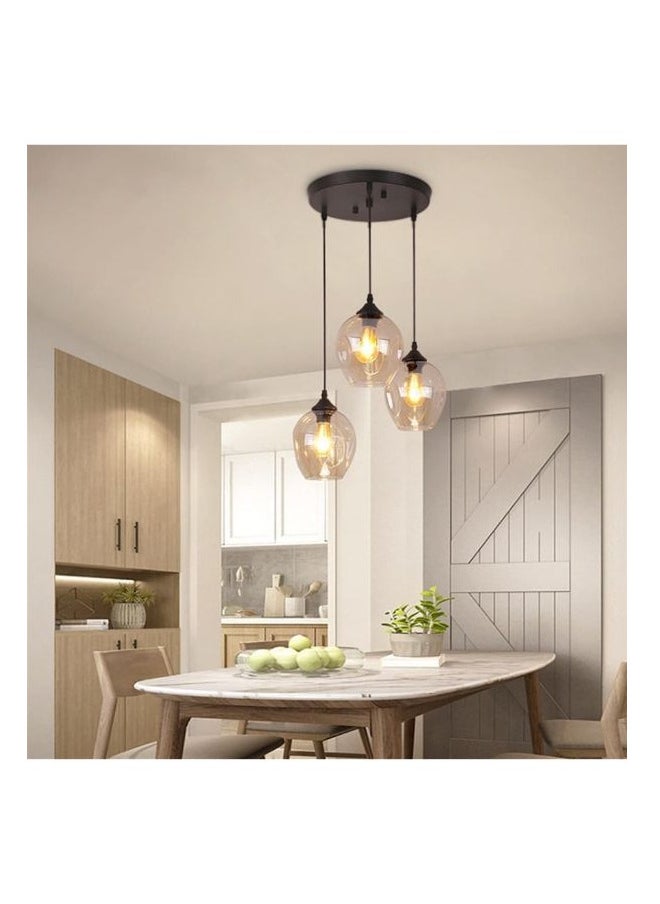 A F N Lighting - A F N LIGHTINGS 3-Light Modern Glass Chandelier, Contemporary Decorative Pendant Lamp for Home, Hotel, and Kitchen Island, Industrial Metal Hanging Light, Retro Loft Style Simple Ceiling Fixture - Image 1