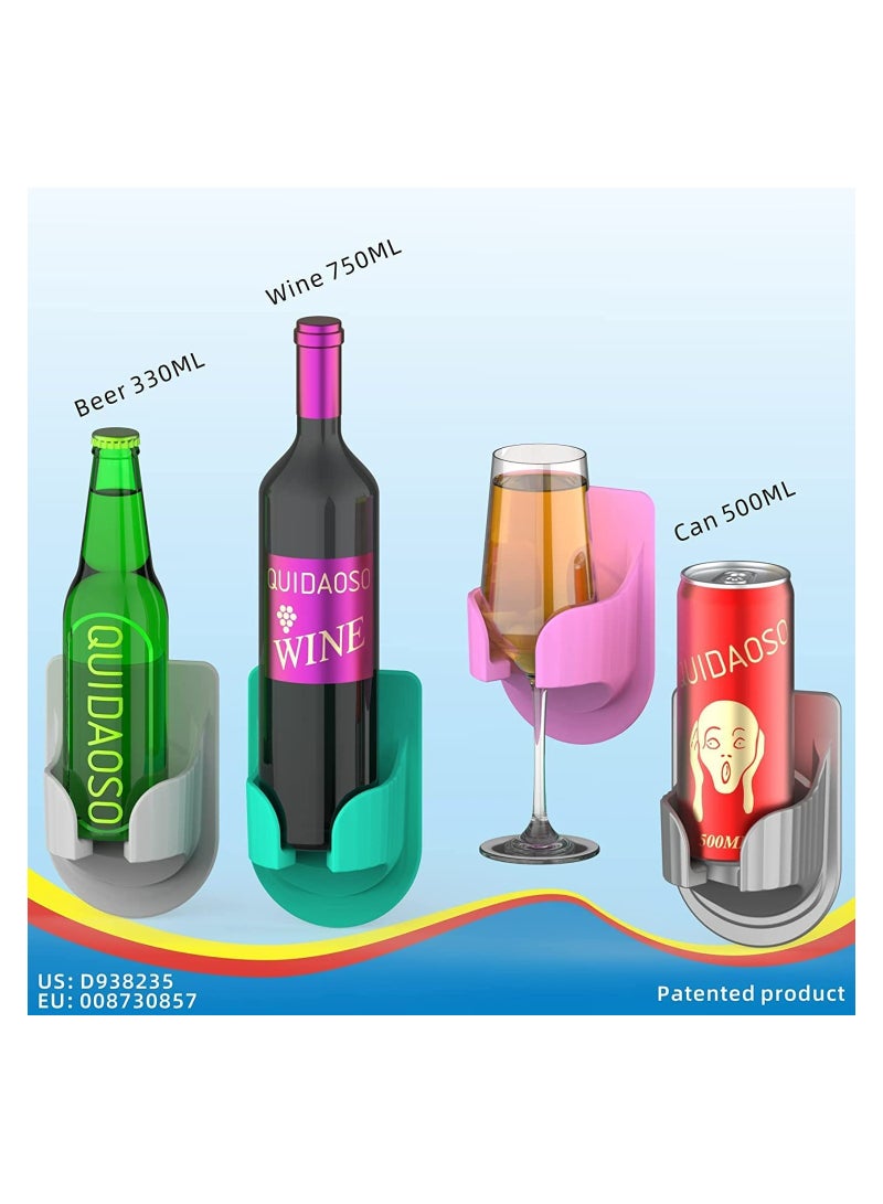 حامل زجاجات حامل مشروبات للاستحمام حامل زجاجات متعدد الوظائف حامل كوب مثبت على الحائط حامل محمول مثبت على الحائط هدايا مضحكة حامل للعبوات والزجاجات والمشروبات (1 قطعة) - Image 4