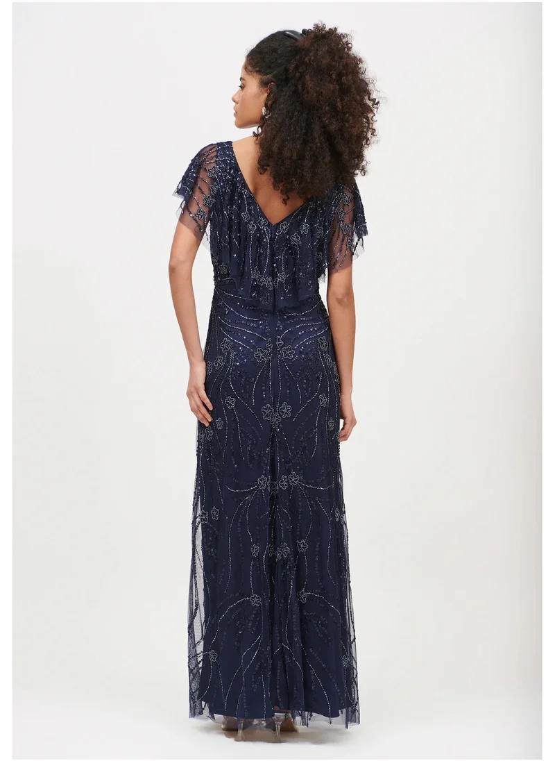 BEAUUT Cassie Embellished V-Neck Dress