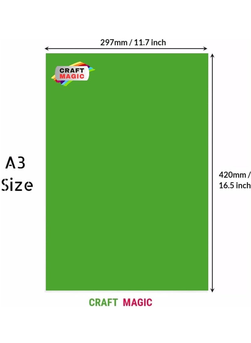 CRAFT MAGIC A3 Foam Boards, 5mm Thickness – Foam Core Backing Board, Polystyrene Signboard, Poster Board, Mat Board for Presentations, School Projects, Office Displays, Art & Craft, DIY Projects (Pack of 4, GREEN) - Image 2
