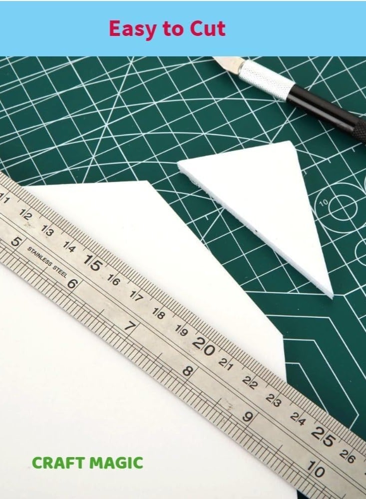 CRAFT MAGIC A3 Foam Boards, 5mm Thickness – Foam Core Backing Board, Polystyrene Signboard, Poster Board, Mat Board for Presentations, School Projects, Office Displays, Art & Craft, DIY Projects (Pack of 4, GREEN) - Image 4