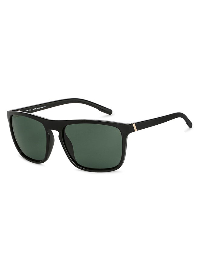 VINCENT CHASE Unisex VINCENT CHASE By Lenskart | Mirage Full Rim Wayfarer Frame Polarized & UV Protected Sunglasses VC S13981 - 57mm - Black - Image 2