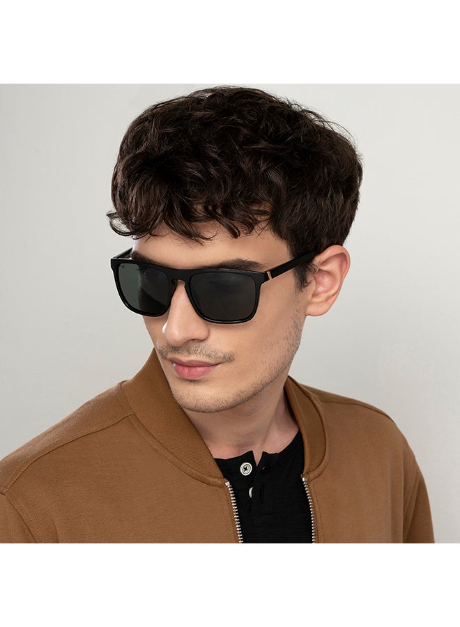 VINCENT CHASE Unisex VINCENT CHASE By Lenskart | Mirage Full Rim Wayfarer Frame Polarized & UV Protected Sunglasses VC S13981 - 57mm - Black - Image 3