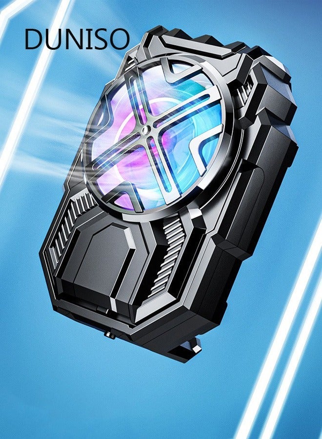 DUNISO Mobile Phone Radiator Cell Phone Cooler Portable Phone Radiator With Light Mobile Phone Cooling Fans Rechargeable Cellphone Cooling Fan Accessories With Stand for Game Player - Image 2