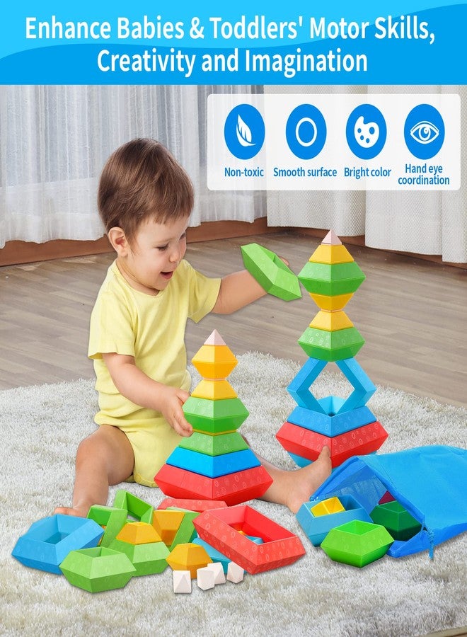Hieoby Montessori Toys for 1 2 3 4 Year Old Boys Girls Toddlers Preschool Learning Activities 30Pcs Building Blocks Stacking Educational Toys STEM Sensory Gifts for Kids Age 1-2 2-4 - Image 2