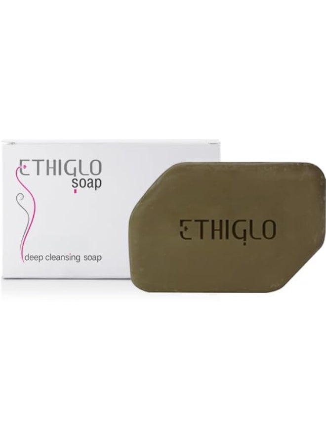 Ethiglo Deep Cleansing Soap for All Skin Types | Helps Reduce Acne Scars, Dullness, Tanning & Pigmentation | Leaves Skin Soft & Smooth | Pack of 4 (75g) - Image 2